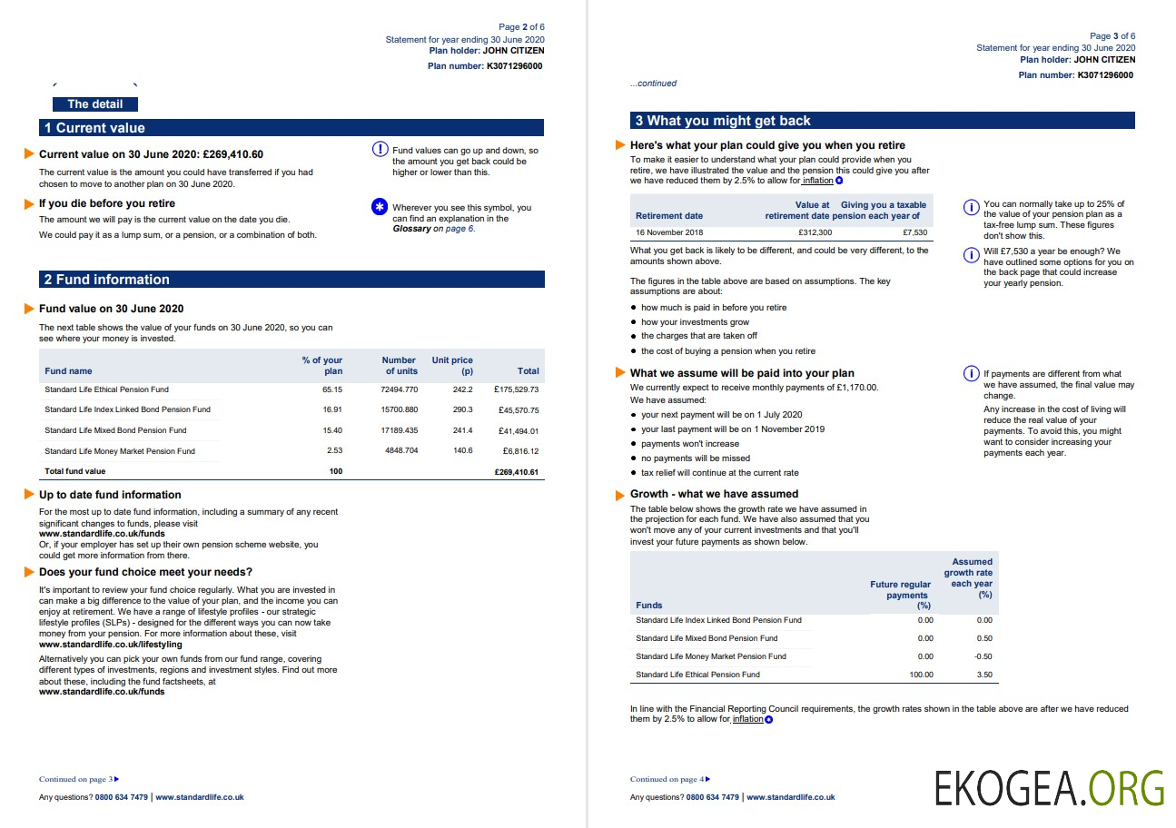 United Kingdom Standard Life utility bill template in Word and PDF format, 7 pages 3 4